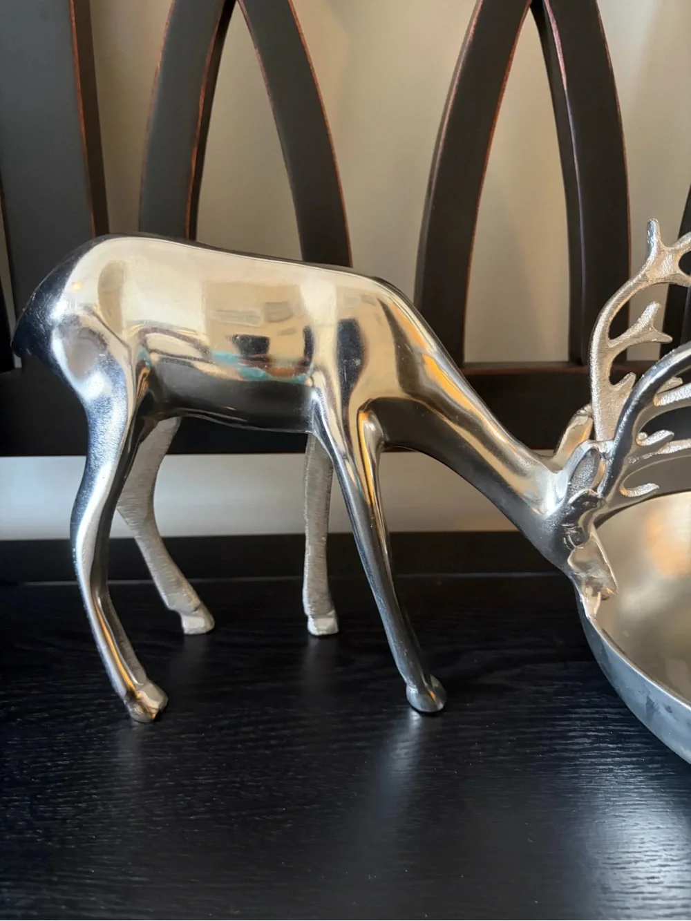 Decorative Silver Reindeer candy Bowl - Silver